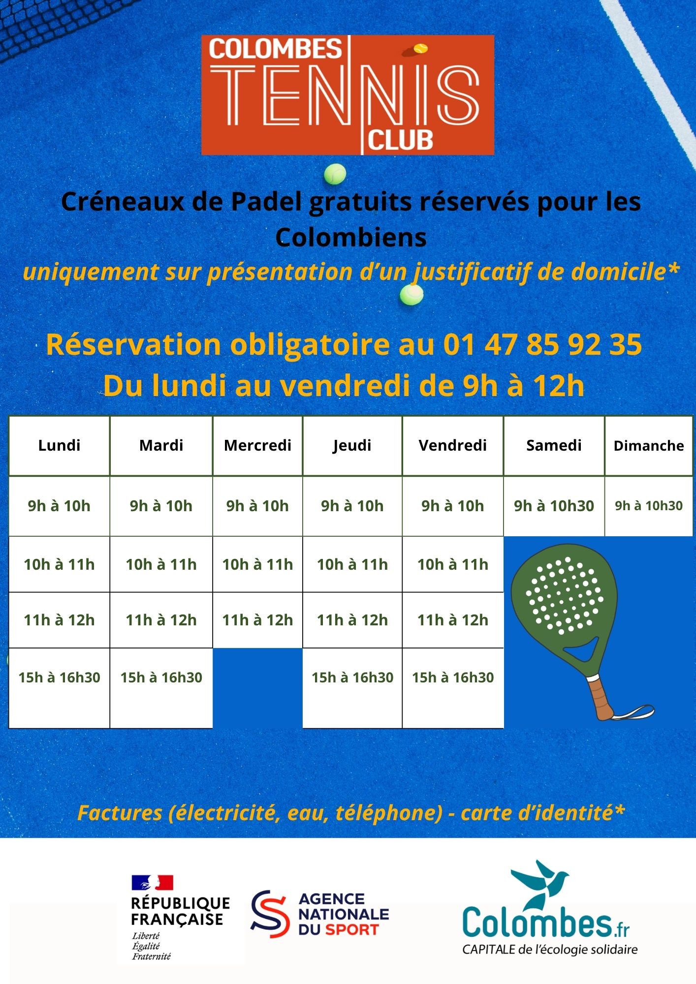 Créneaux de Padel gratuits